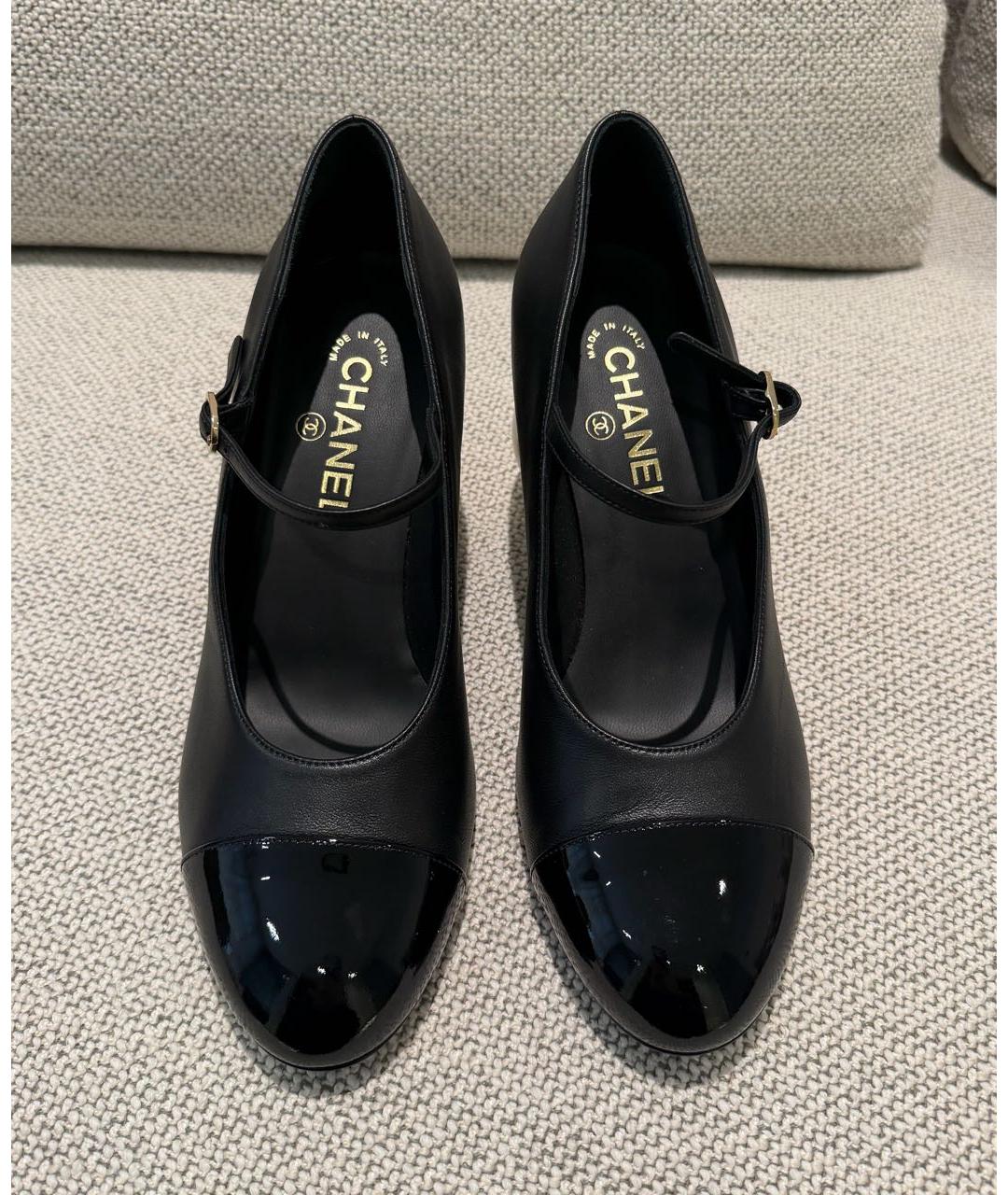 CHANEL Черные кожаные туфли, фото 2