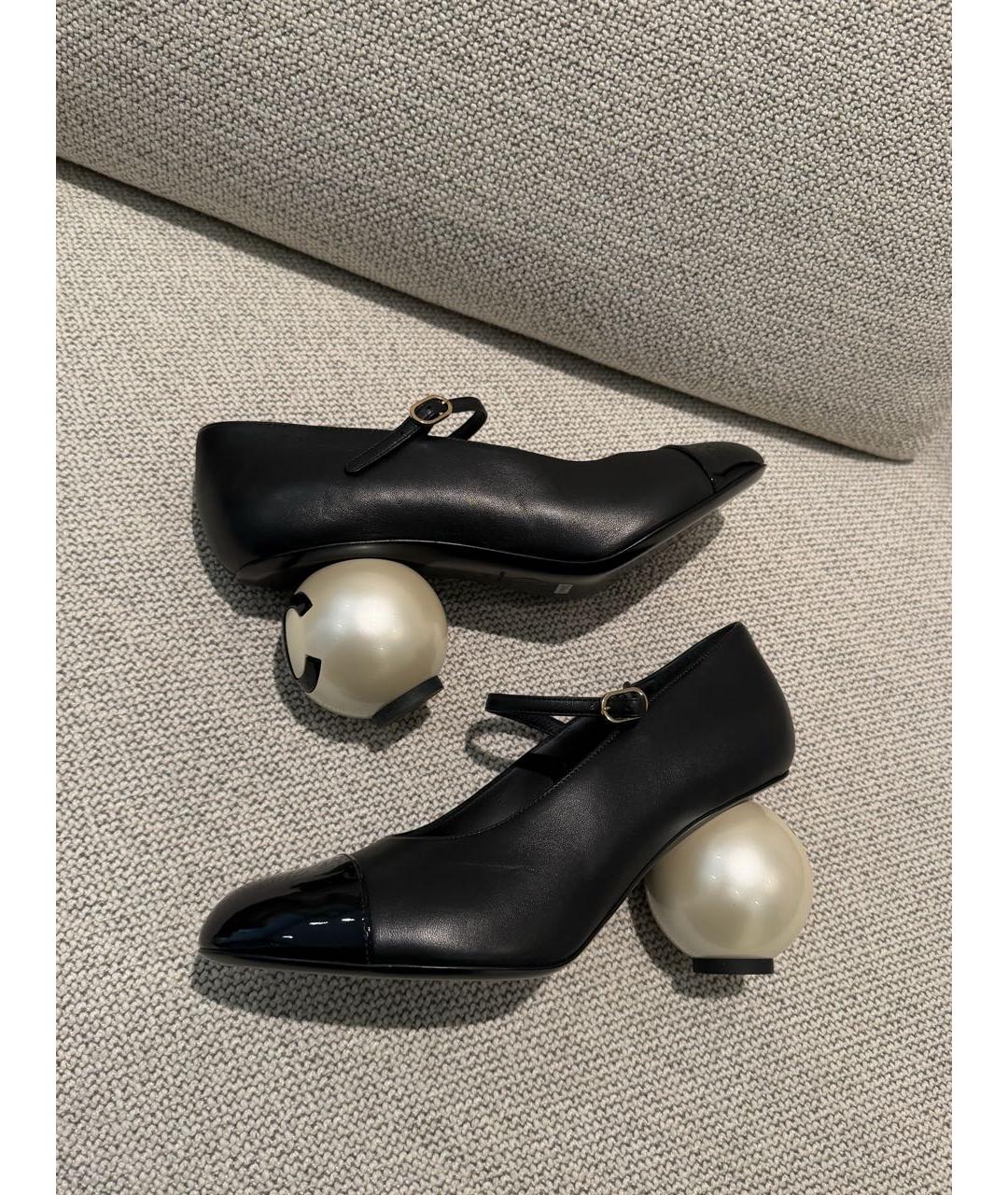 CHANEL Черные кожаные туфли, фото 6