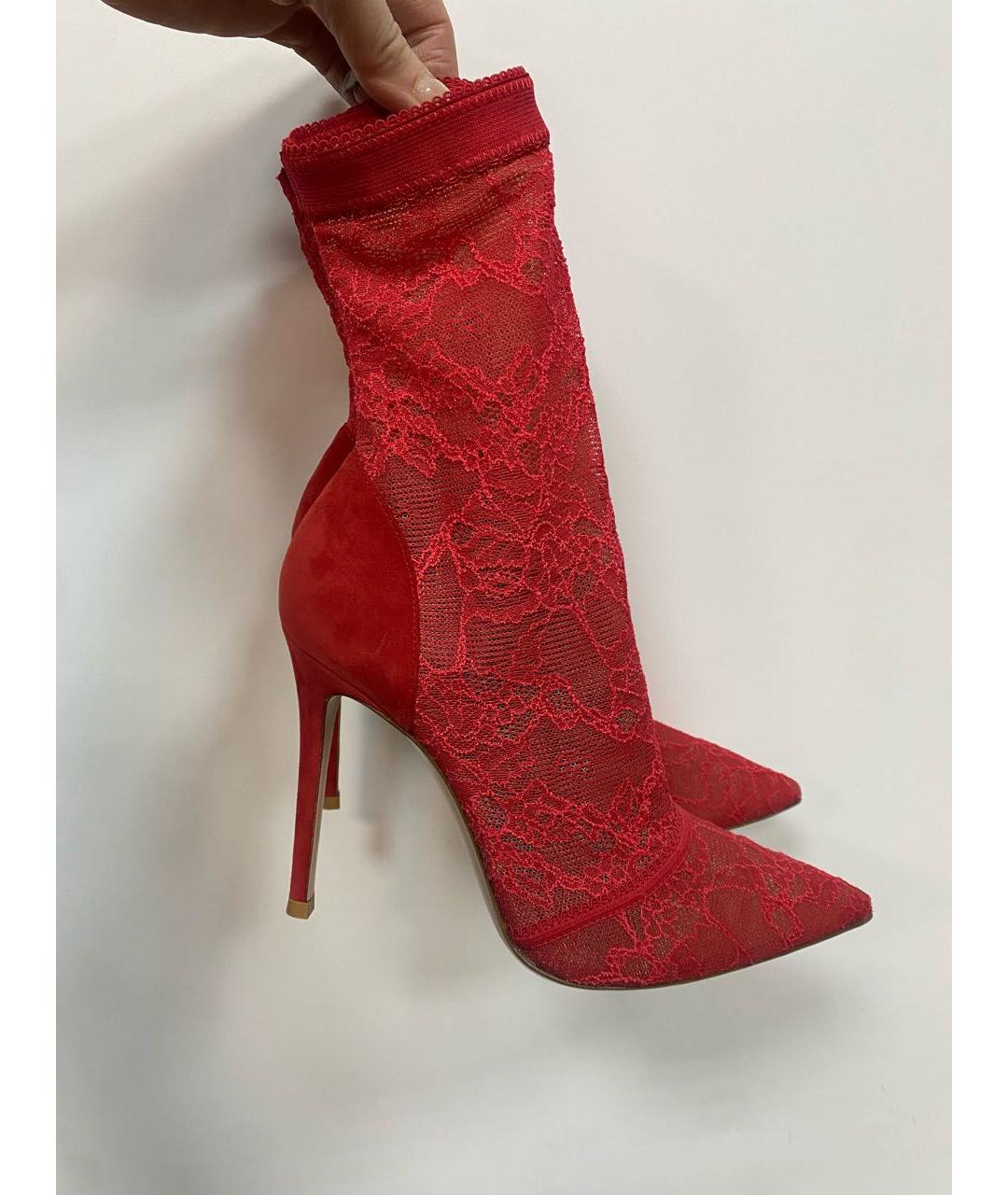 GIANVITO ROSSI Красные текстильные ботильоны, фото 6