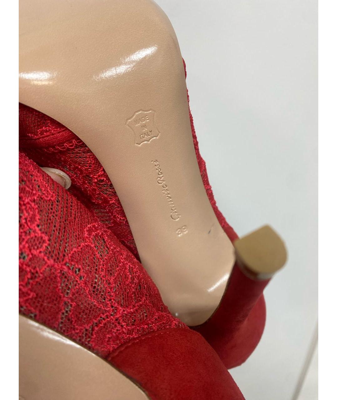 GIANVITO ROSSI Красные текстильные ботильоны, фото 5