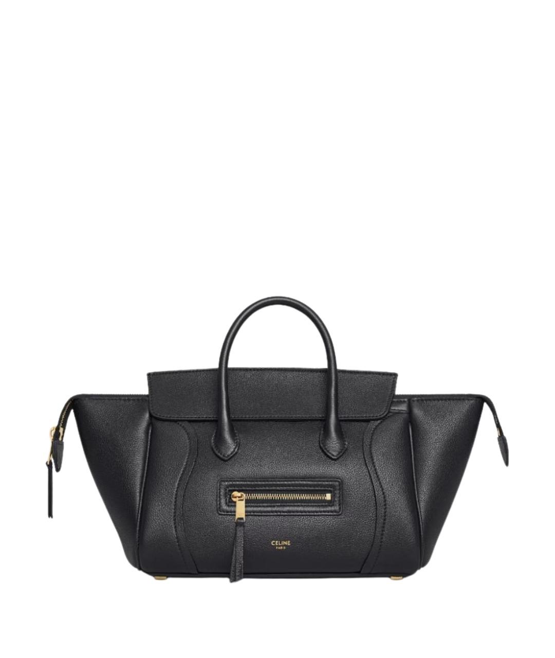 CELINE Черная кожаная сумка тоут, фото 1