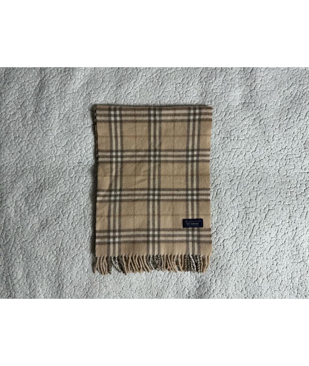 BURBERRY Горчичный шерстяной шарф, фото 6