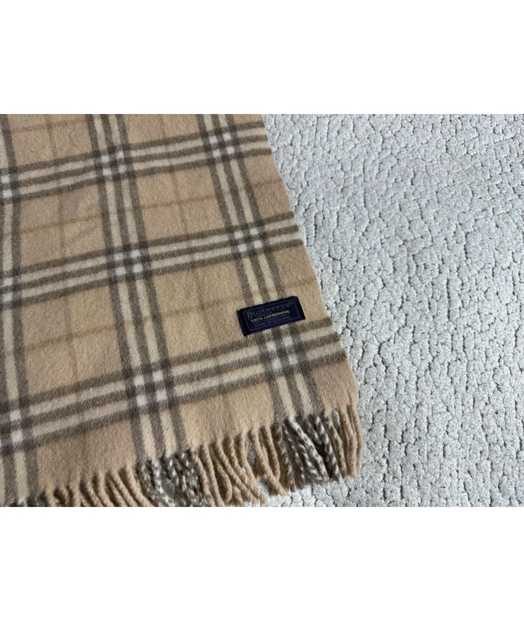 BURBERRY Горчичный шерстяной шарф, фото 2