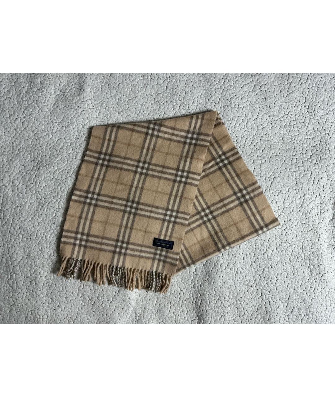 BURBERRY Горчичный шерстяной шарф, фото 5