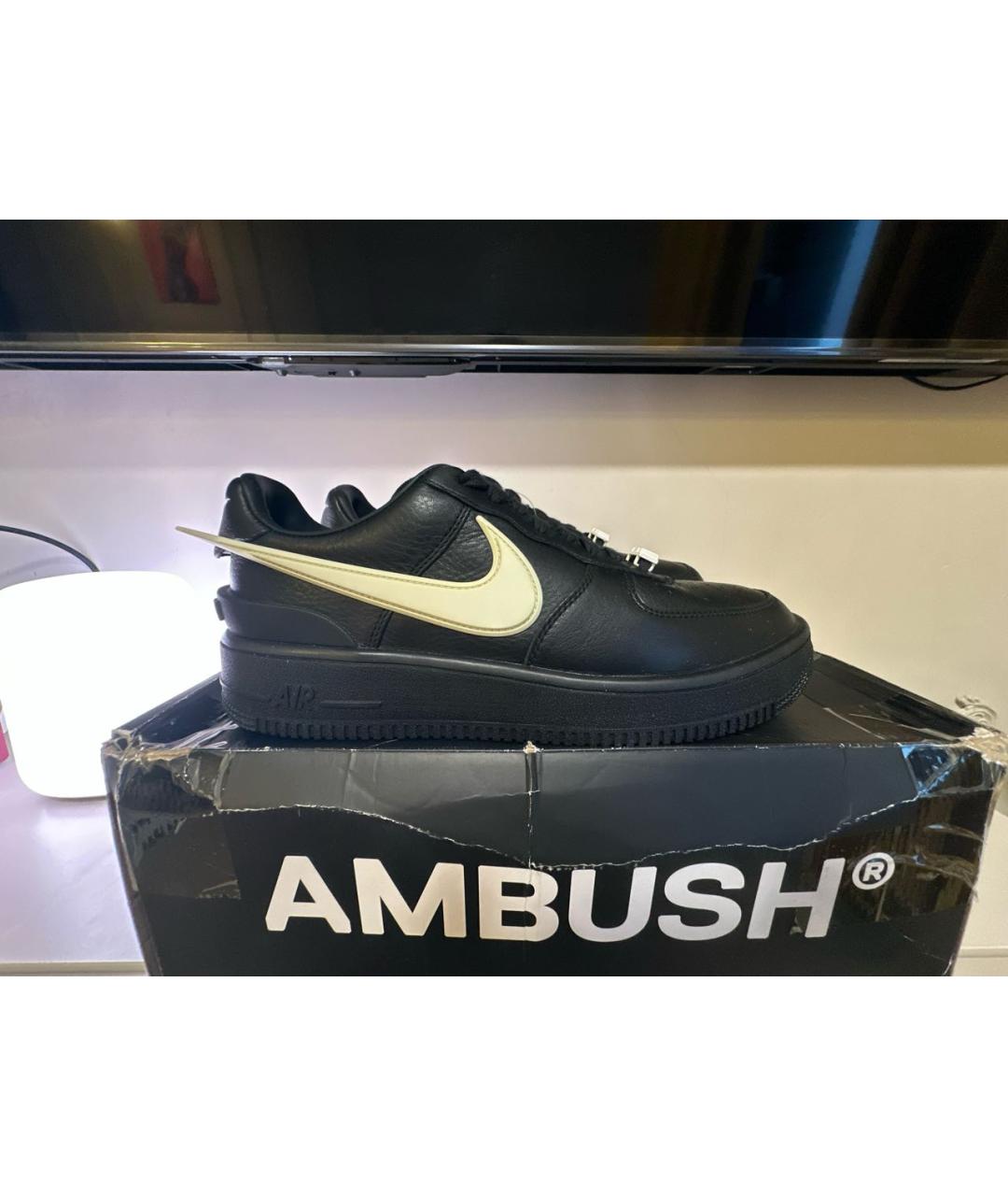 AMBUSH Черные низкие кроссовки / кеды из искусственной кожи, фото 7