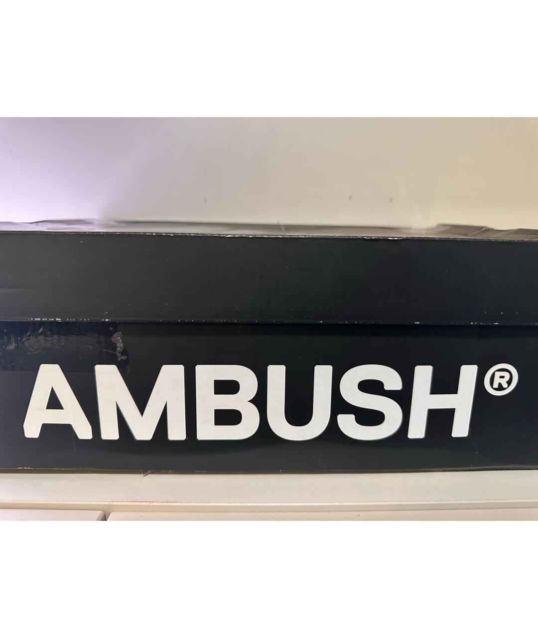 AMBUSH Черные низкие кроссовки / кеды из искусственной кожи, фото 6