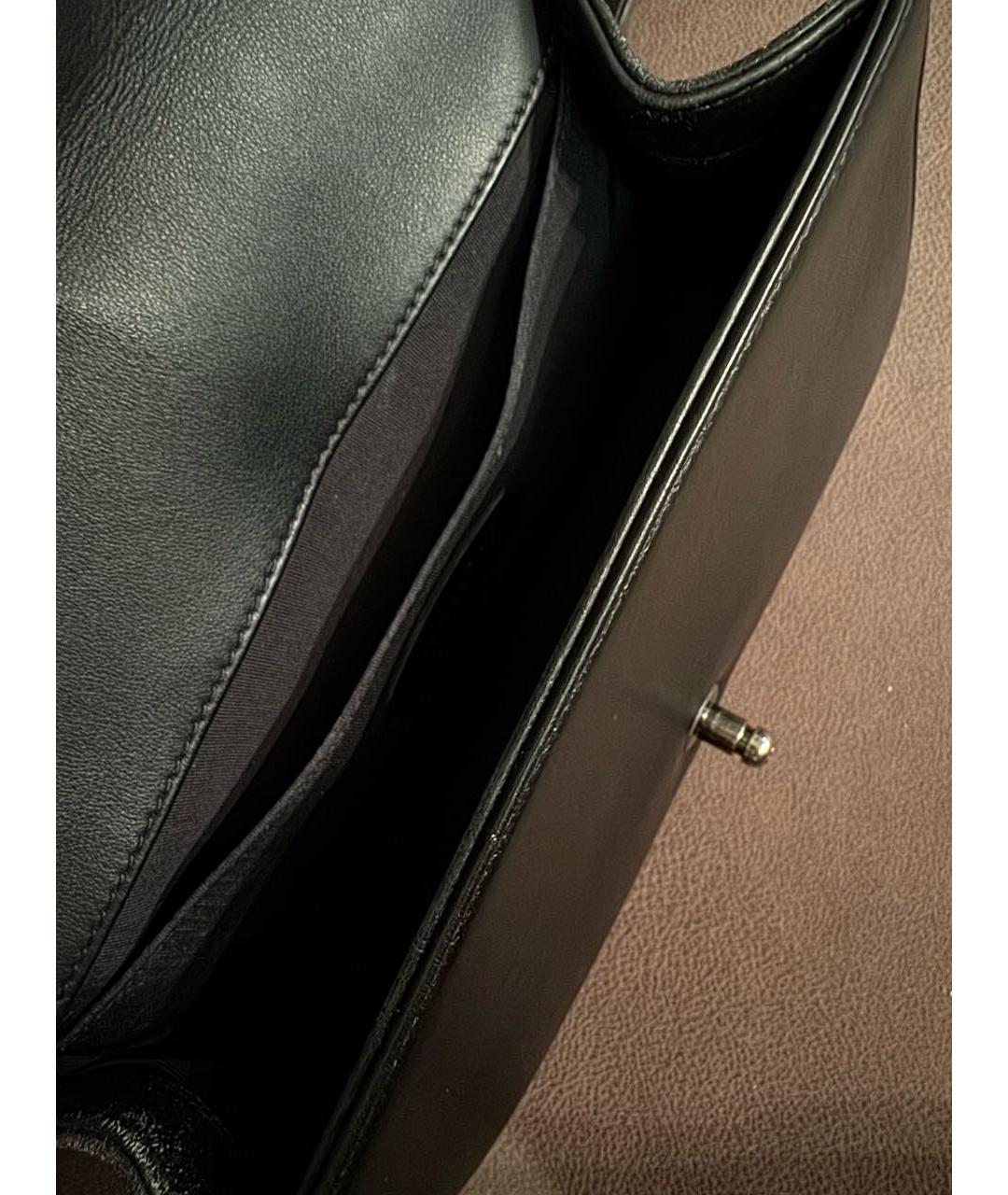 CHANEL Антрацитовая кожаная сумка через плечо, фото 8