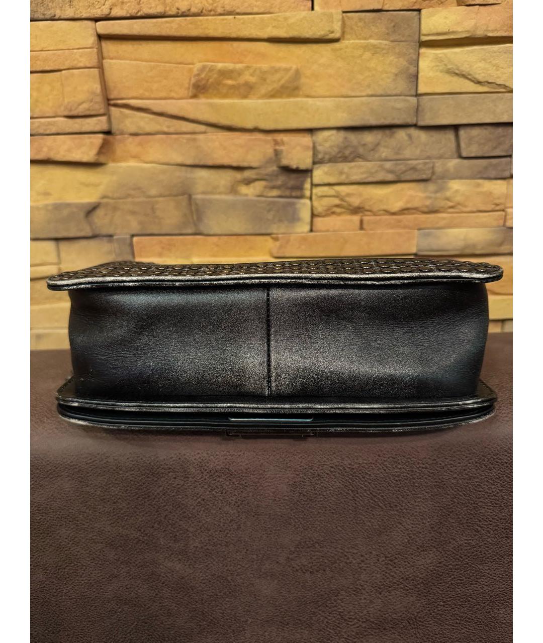 CHANEL Антрацитовая кожаная сумка через плечо, фото 6