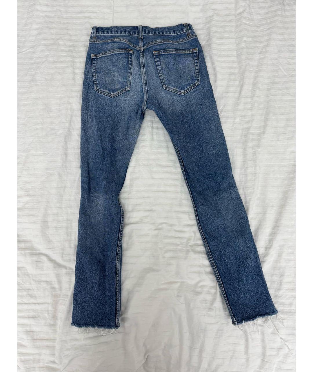 BALENCIAGA Голубые хлопко-эластановые джинсы слим, фото 2