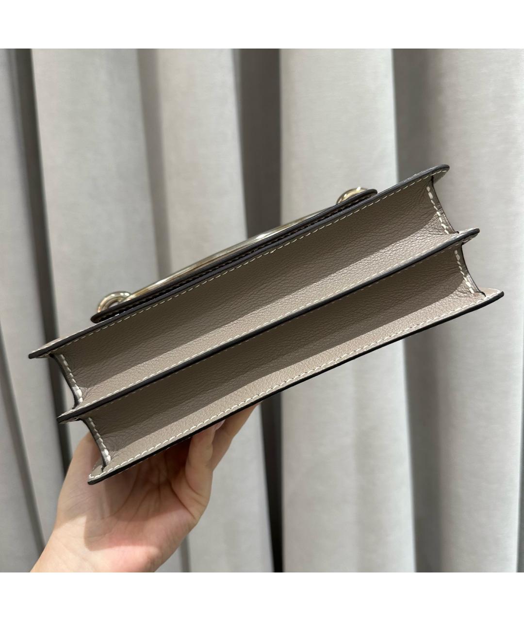 HERMES Серая кожаная сумка через плечо, фото 3