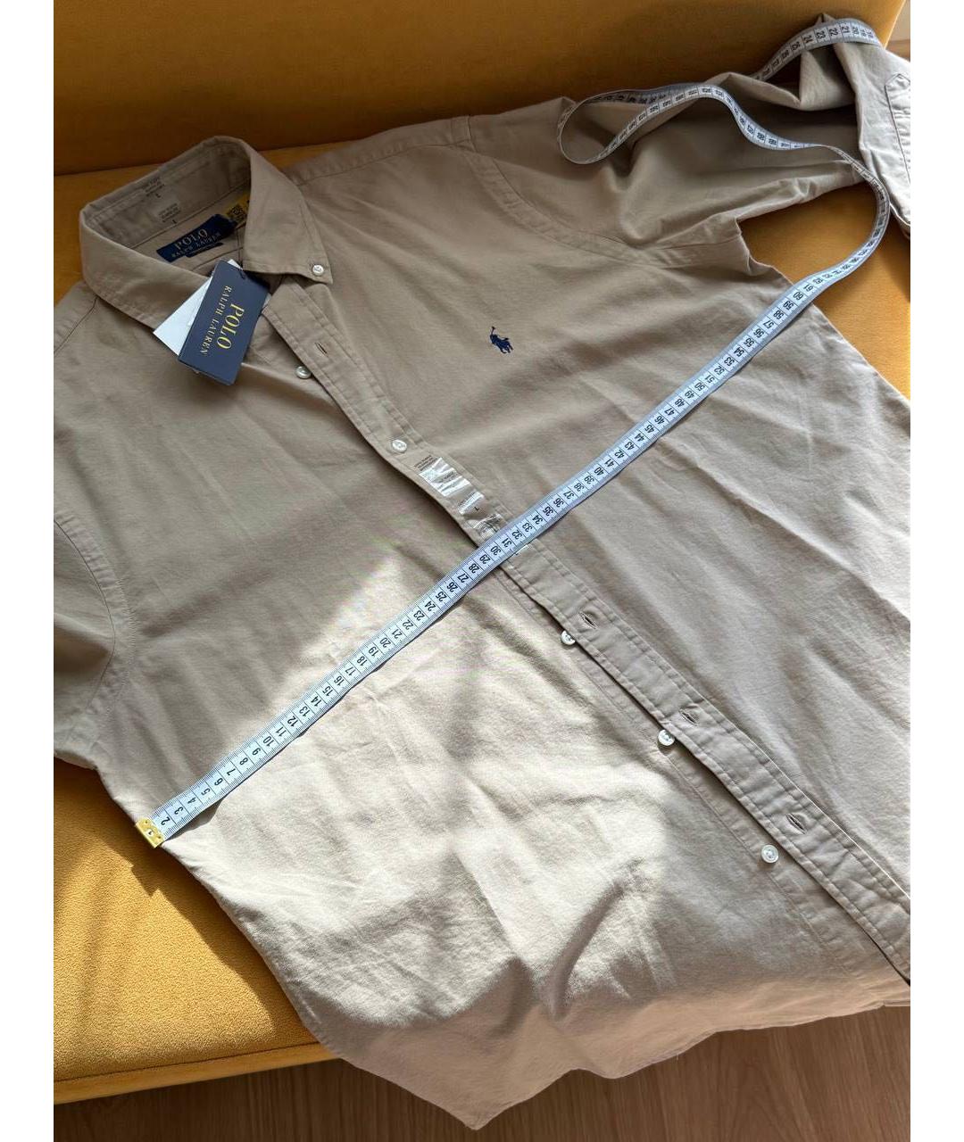 POLO RALPH LAUREN Бежевая хлопковая классическая рубашка, фото 6