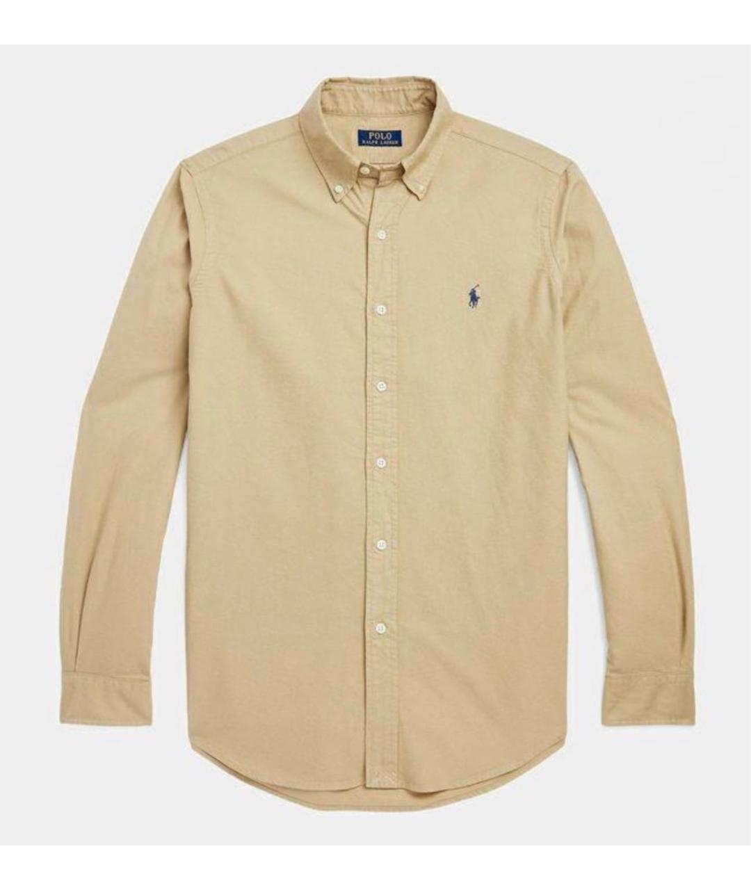 POLO RALPH LAUREN Бежевая хлопковая классическая рубашка, фото 8