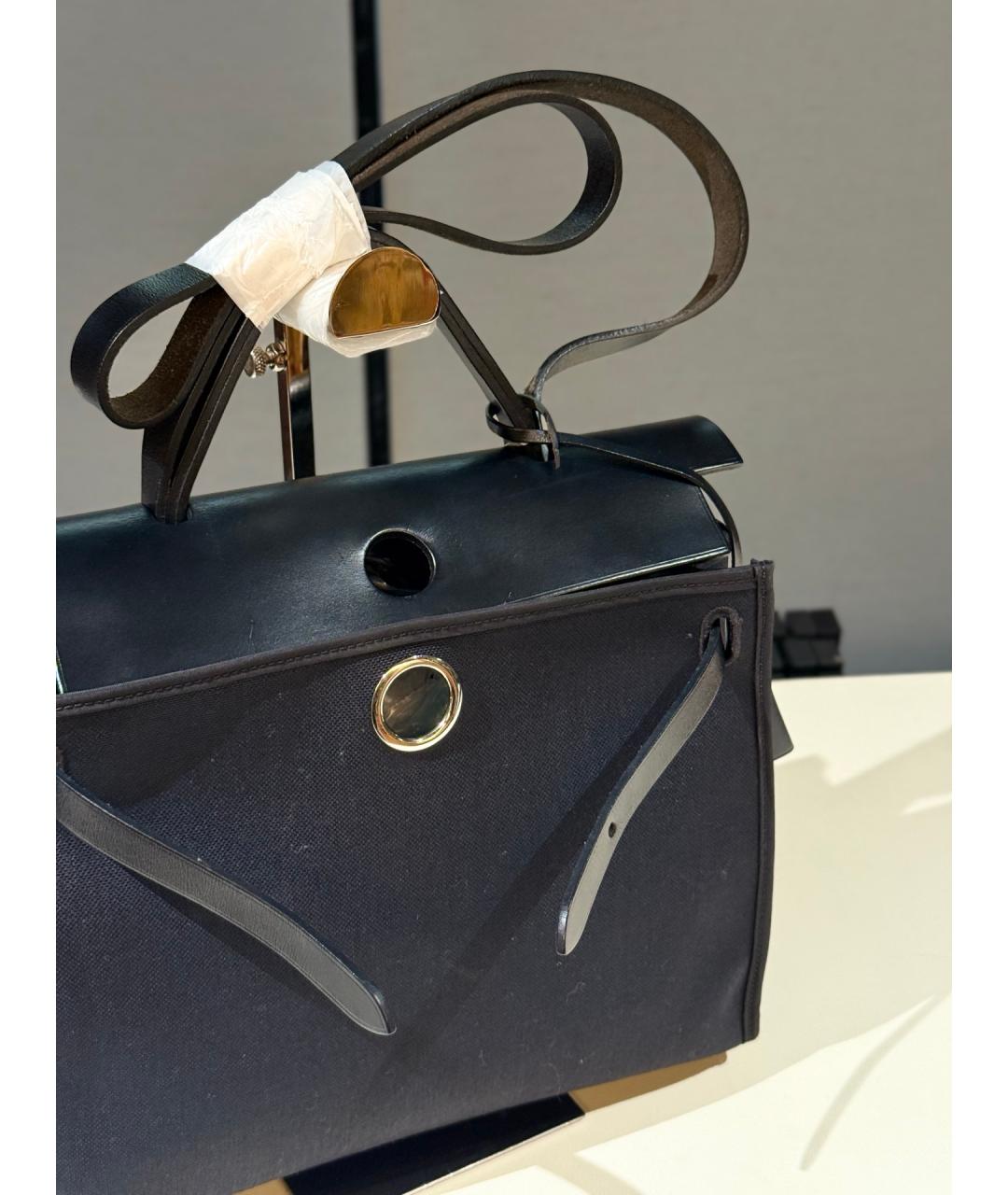 HERMES Черная кожаная сумка через плечо, фото 4