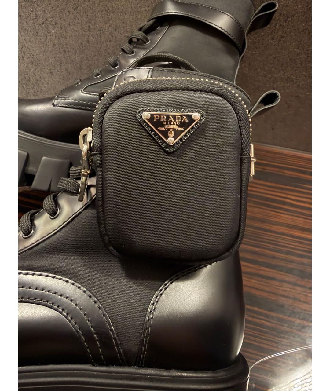 PRADA Черные кожаные ботинки, фото 6