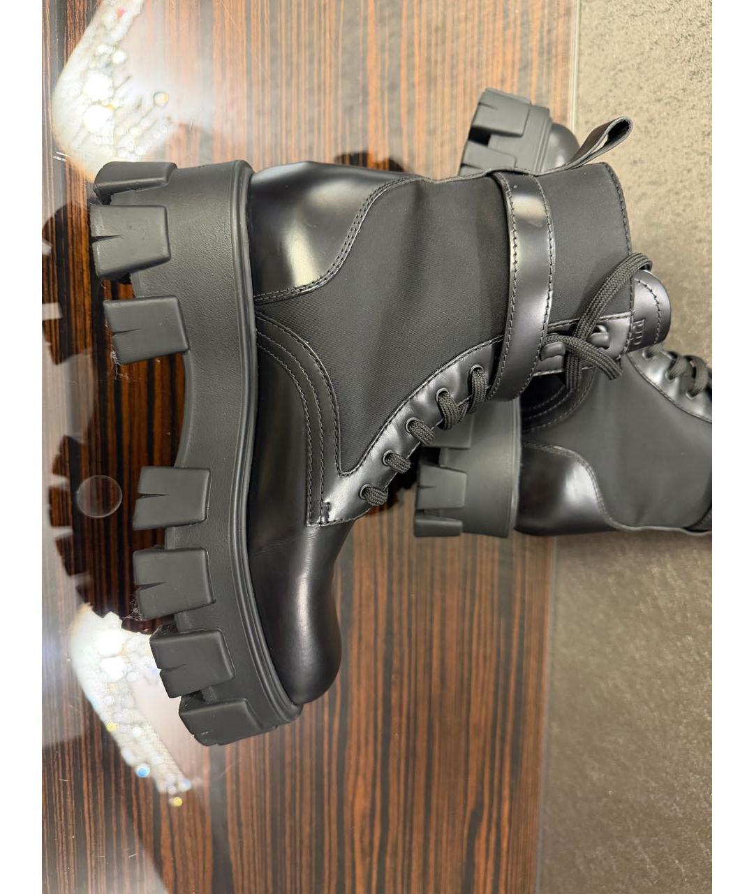 PRADA Черные кожаные ботинки, фото 7