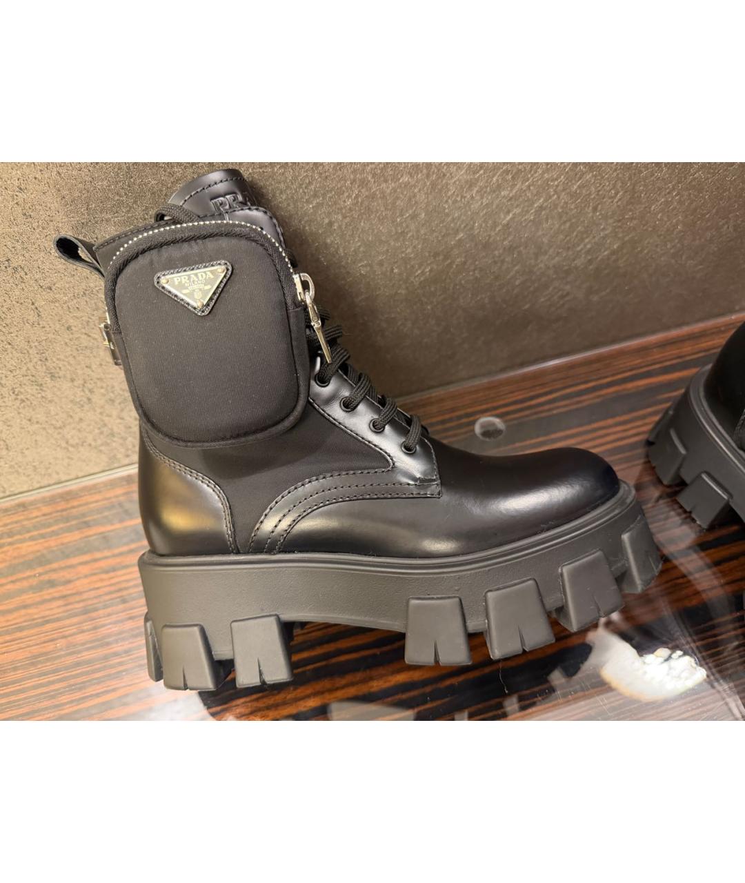 PRADA Черные кожаные ботинки, фото 8