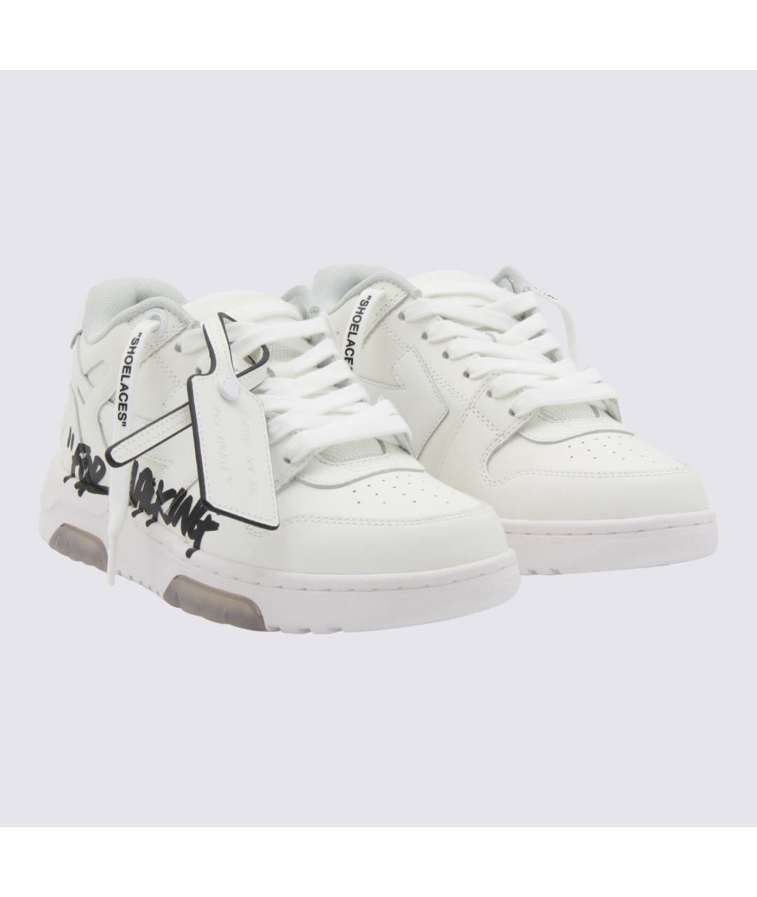 OFF-WHITE Белые кожаные кроссовки, фото 2