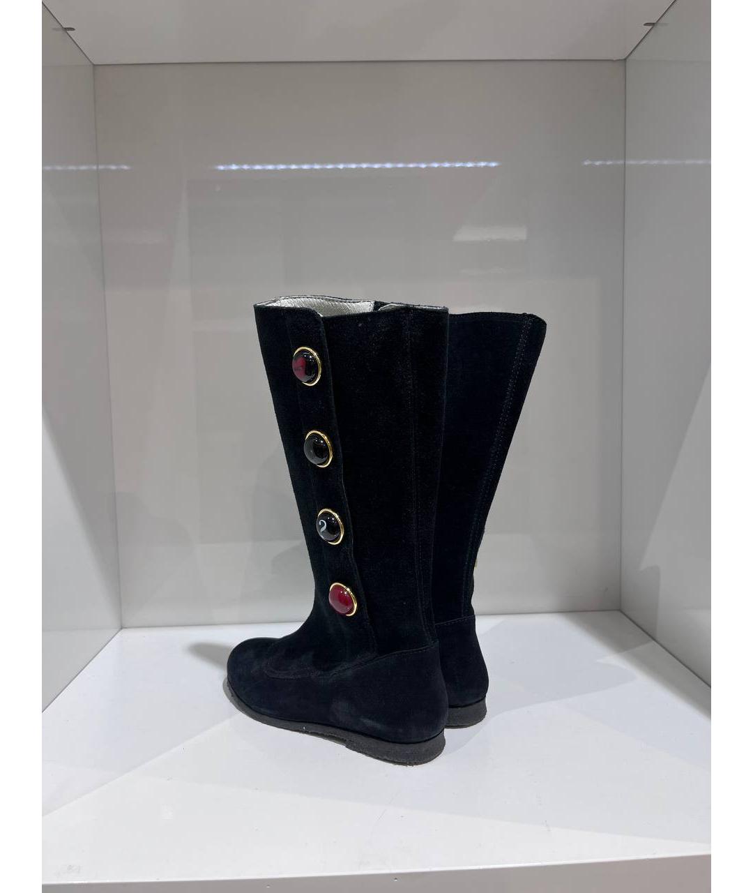 MOSCHINO Черные замшевые сапоги, фото 3