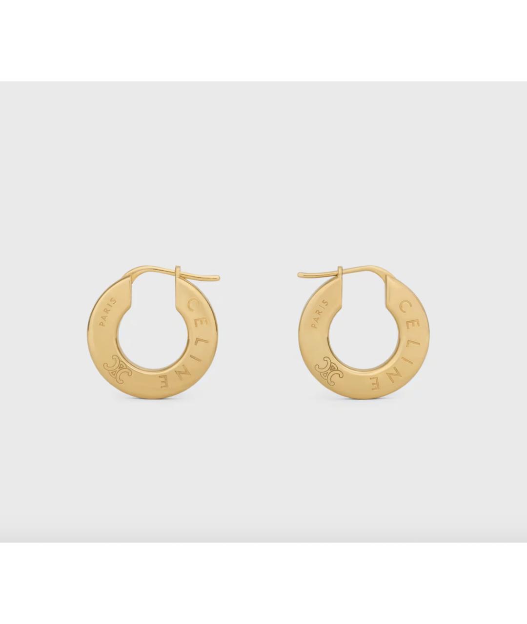 CELINE Золотые металлические серьги, фото 3