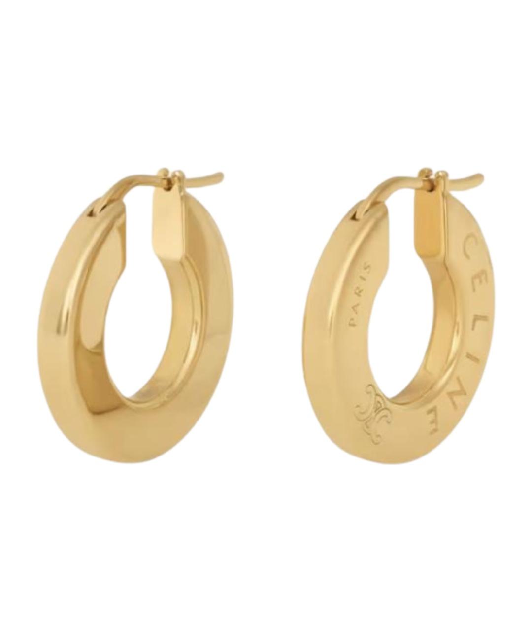 CELINE Золотые металлические серьги, фото 1