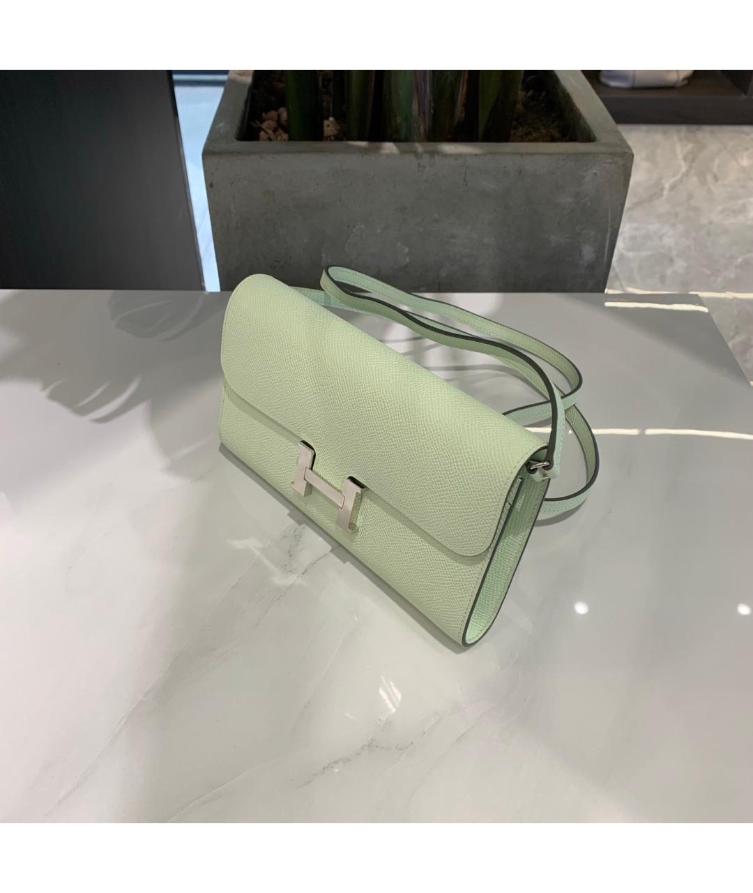 HERMES Салатовая кожаная сумка через плечо, фото 2