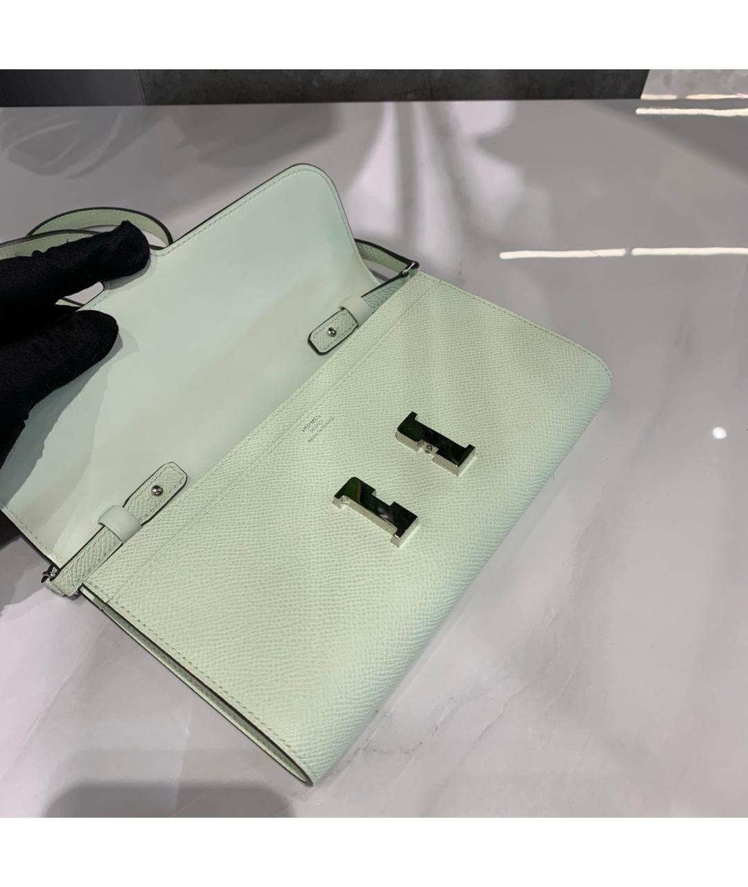 HERMES Салатовая кожаная сумка через плечо, фото 6