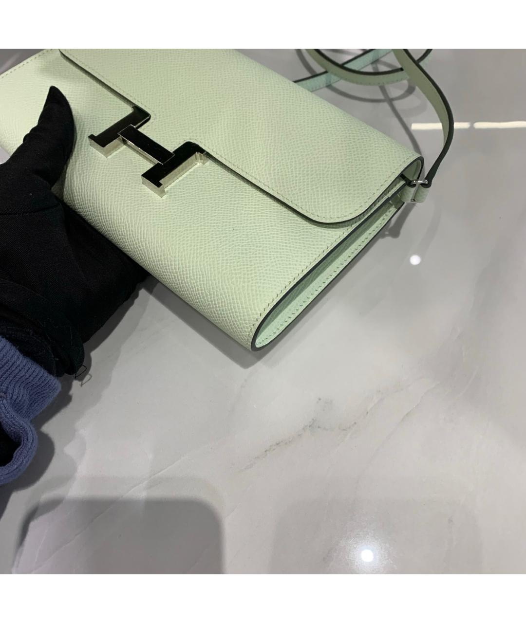 HERMES Салатовая кожаная сумка через плечо, фото 5
