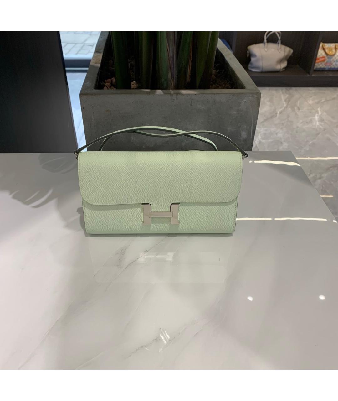 HERMES Салатовая кожаная сумка через плечо, фото 7