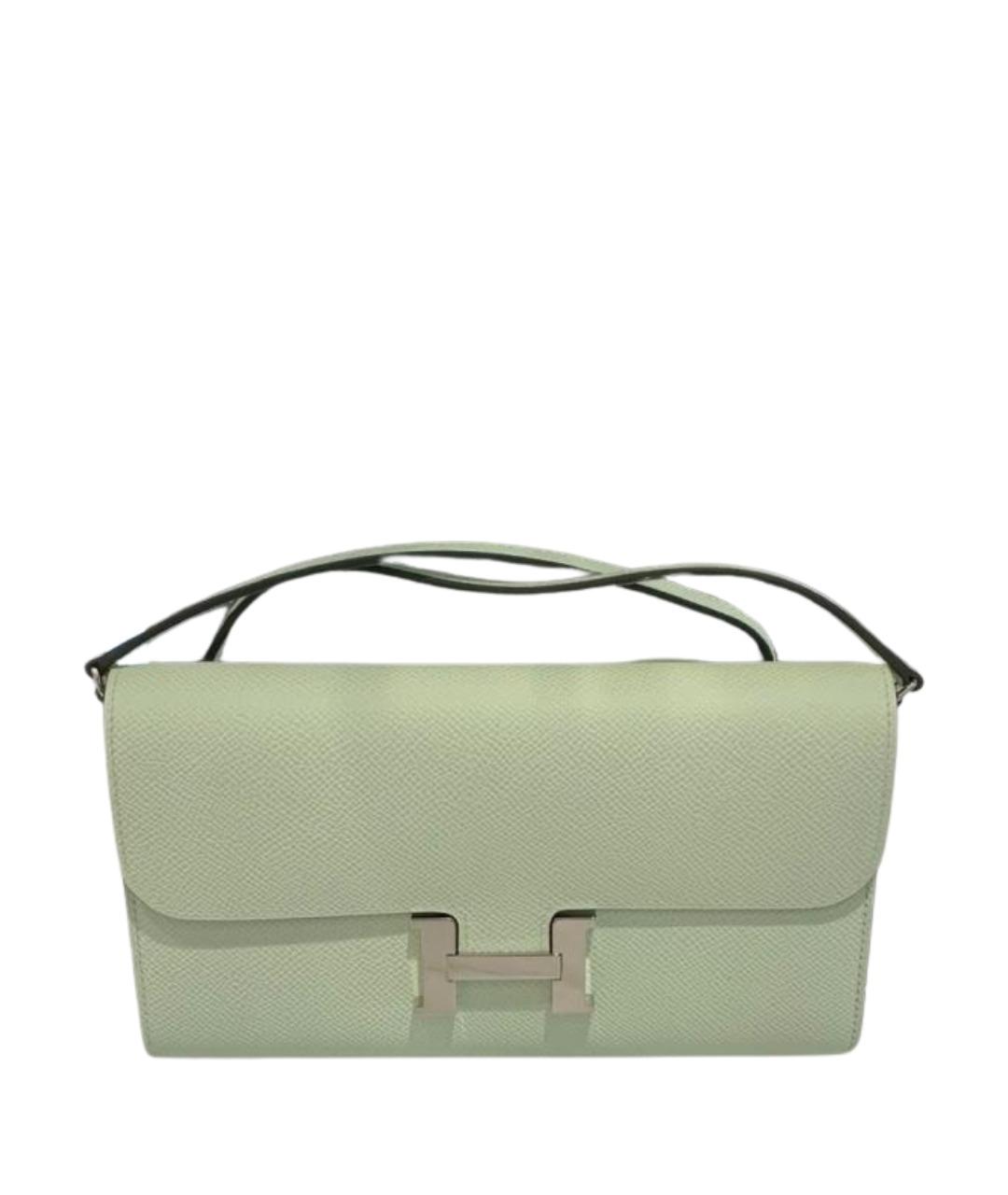 HERMES Салатовая кожаная сумка через плечо, фото 1