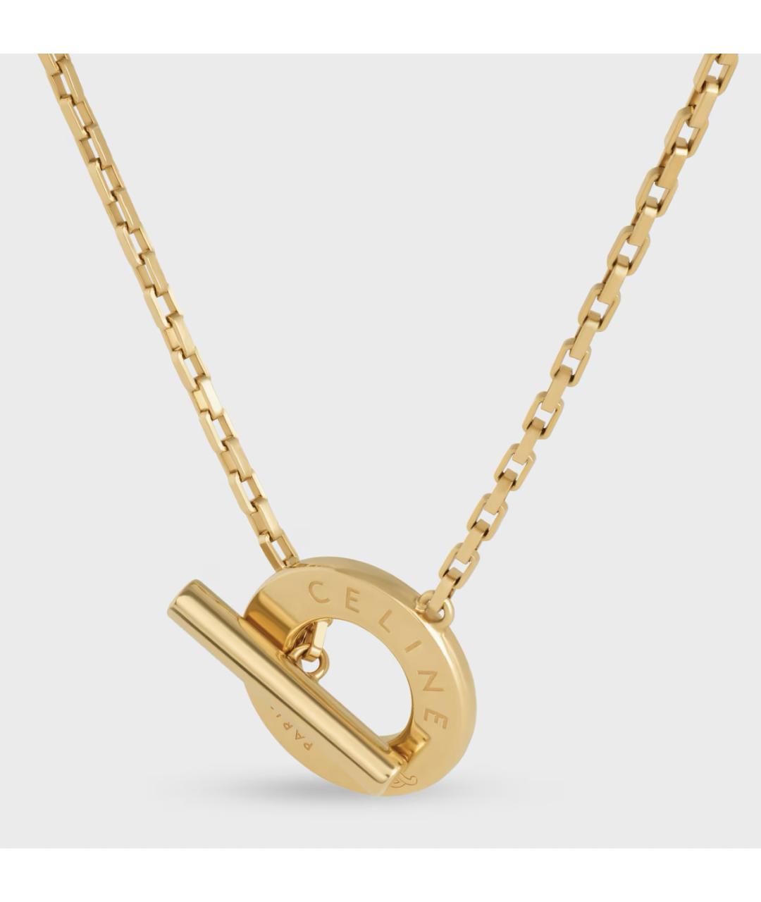 CELINE Золотое металлическое колье, фото 2