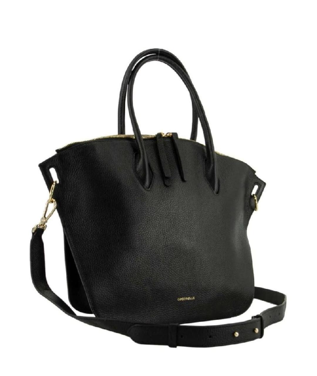 COCCINELLE Черная кожаная сумка с короткими ручками, фото 2