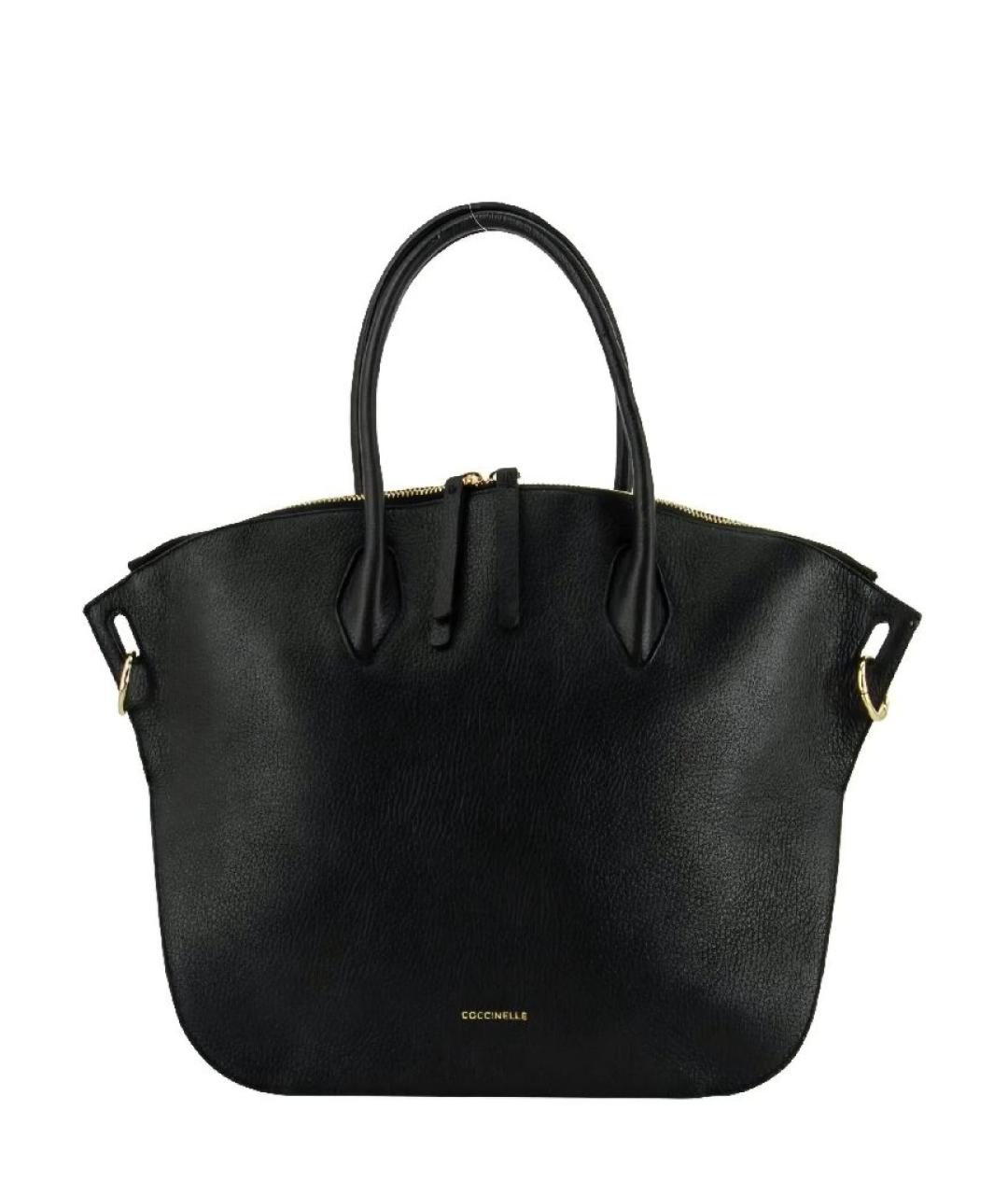 COCCINELLE Черная кожаная сумка с короткими ручками, фото 1