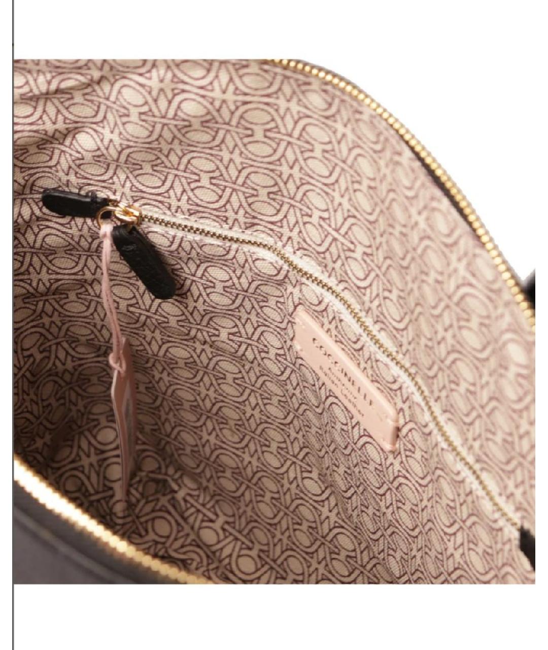 COCCINELLE Черная кожаная сумка с короткими ручками, фото 4