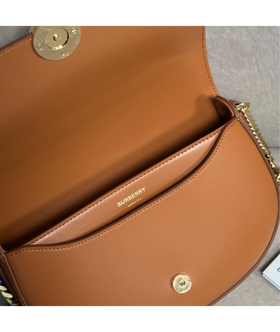 BURBERRY Коричневая кожаная сумка через плечо, фото 6