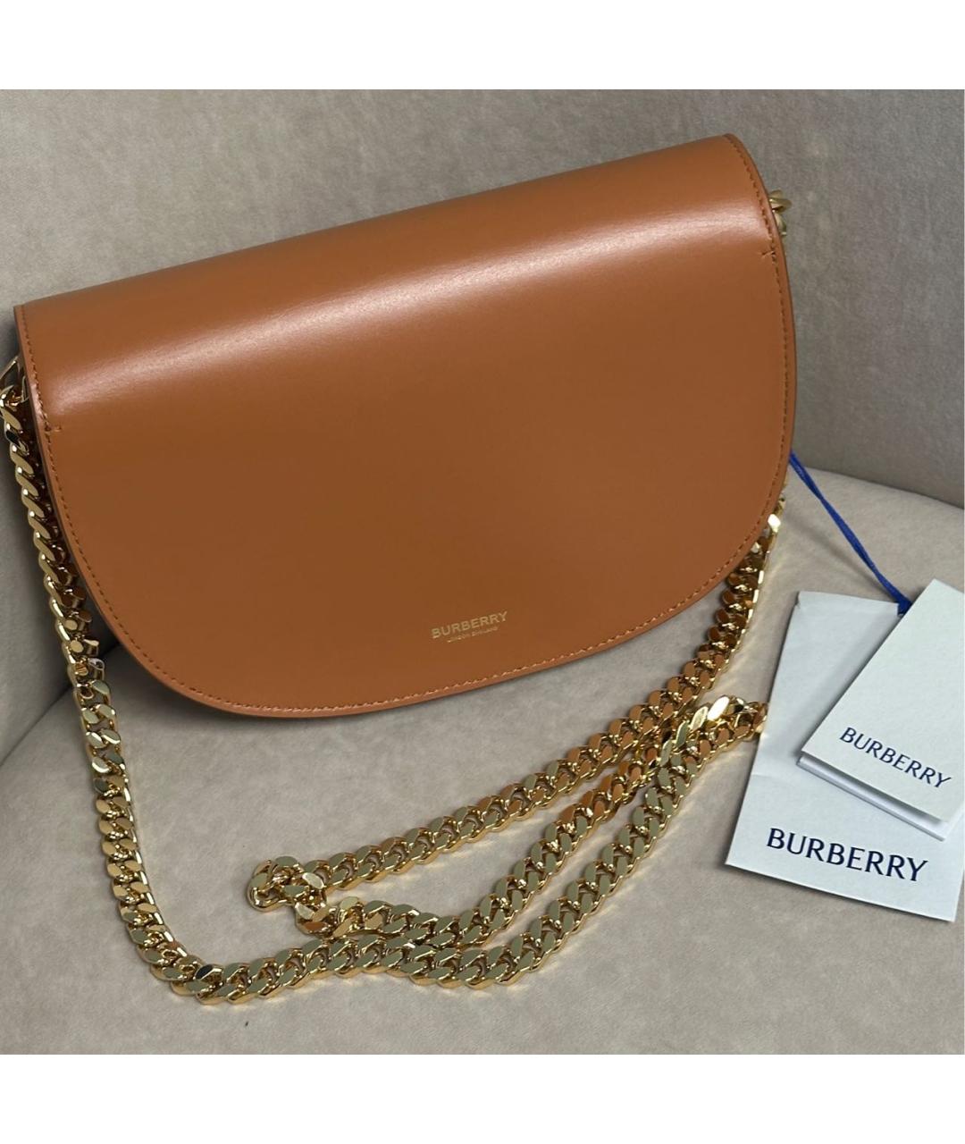 BURBERRY Коричневая кожаная сумка через плечо, фото 5