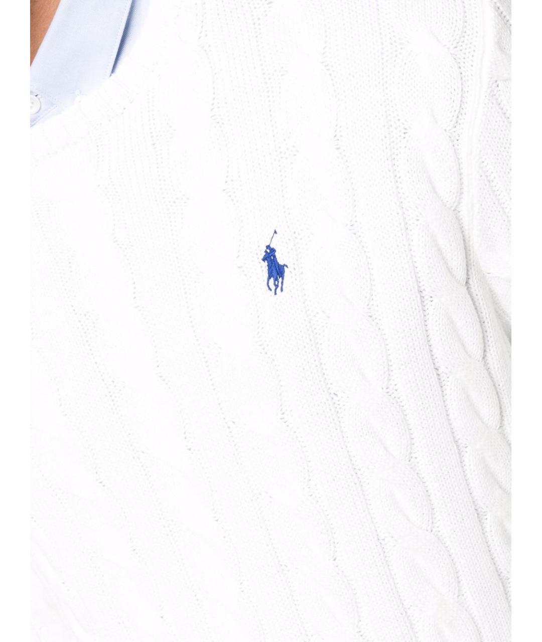POLO RALPH LAUREN Белый хлопковый джемпер / свитер, фото 4