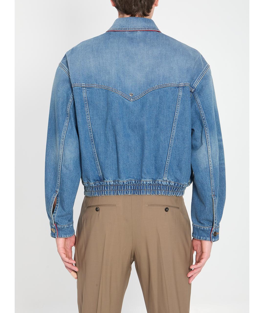 VERSACE Синяя хлопковая куртка, фото 4