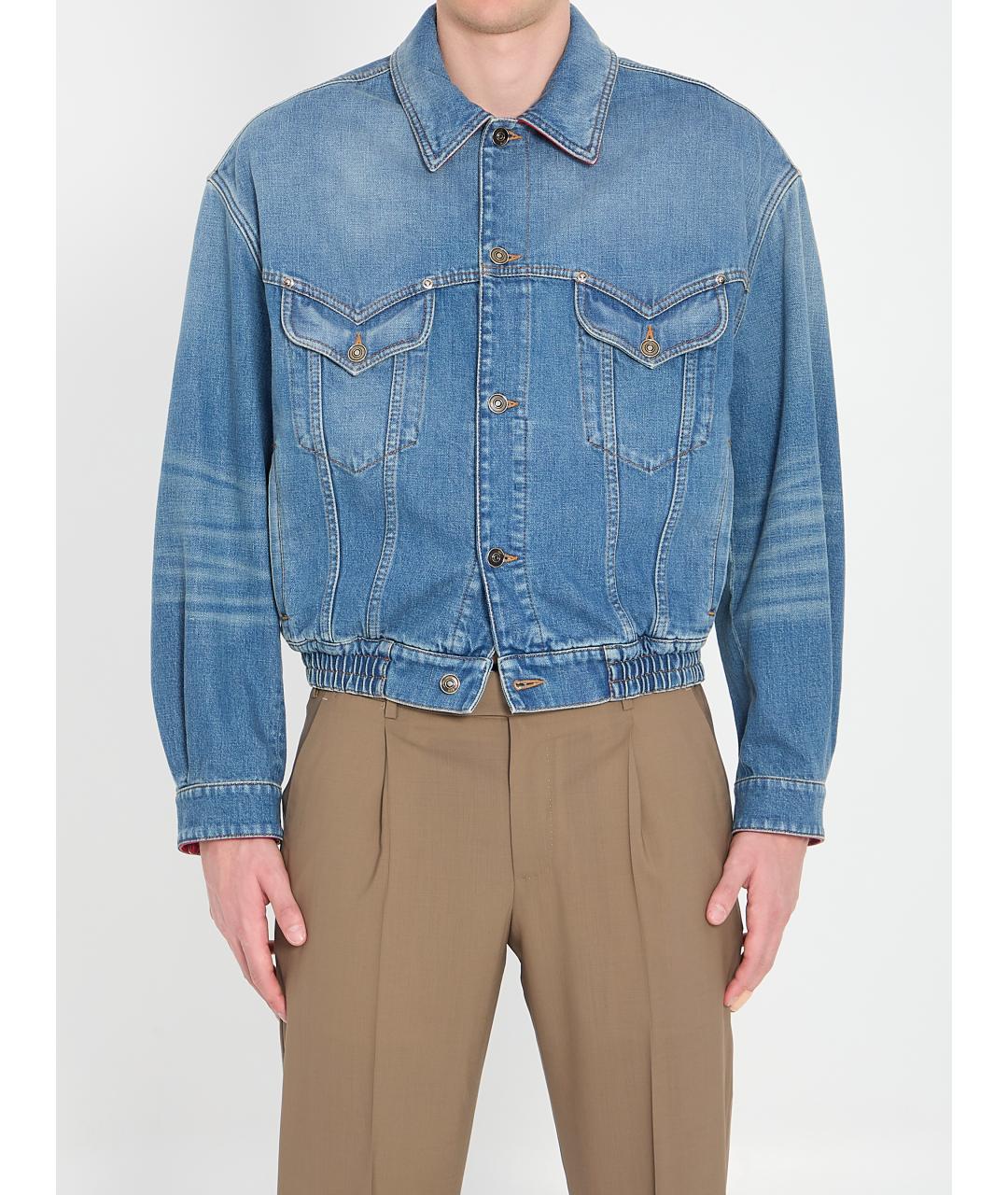 VERSACE Синяя хлопковая куртка, фото 5