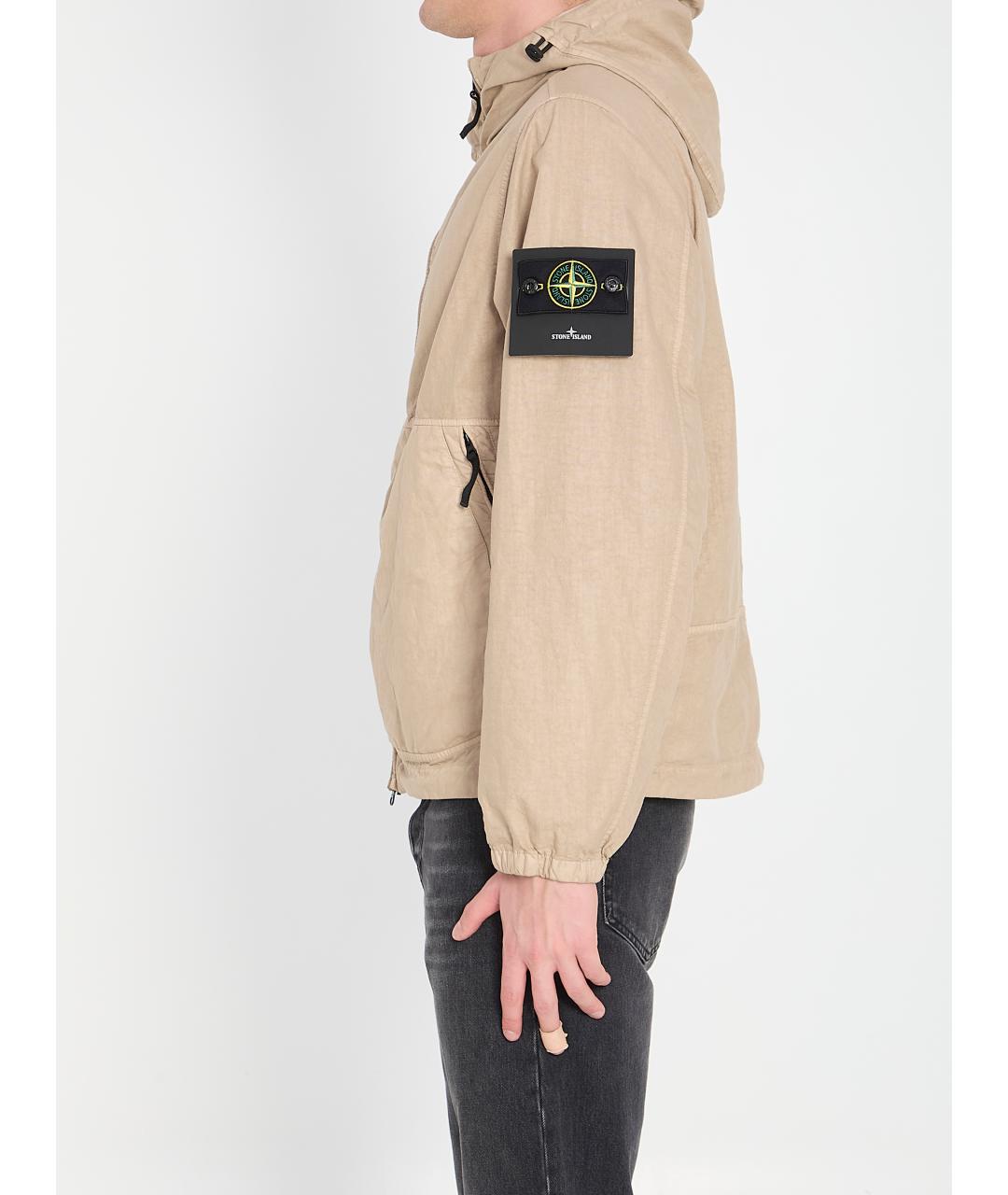 STONE ISLAND Бежевая полиамидовая куртка, фото 3