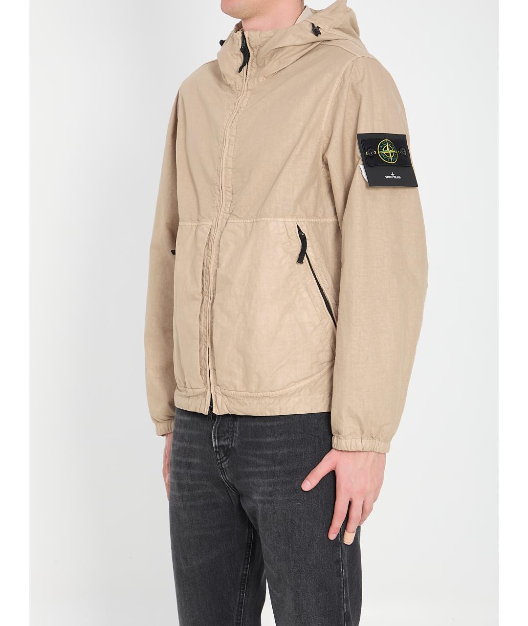STONE ISLAND Бежевая полиамидовая куртка, фото 2
