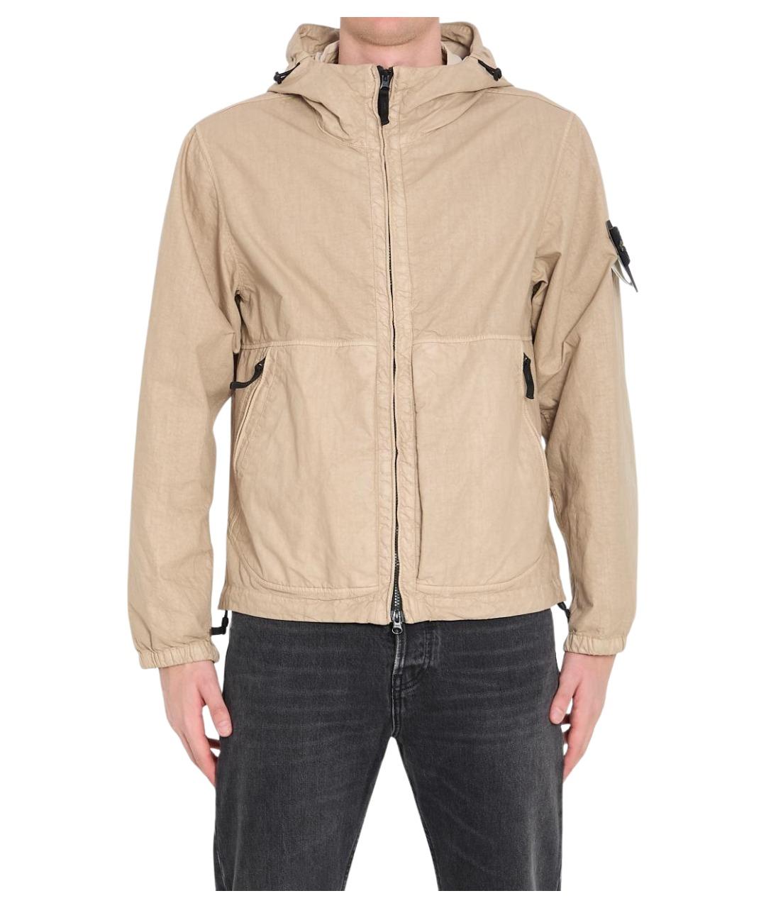 STONE ISLAND Бежевая полиамидовая куртка, фото 1