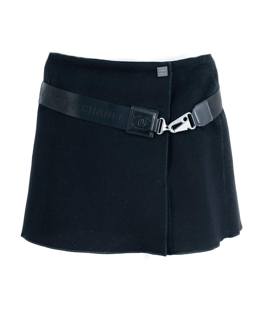 CHANEL Темно-синяя шерстяная юбка мини, фото 6