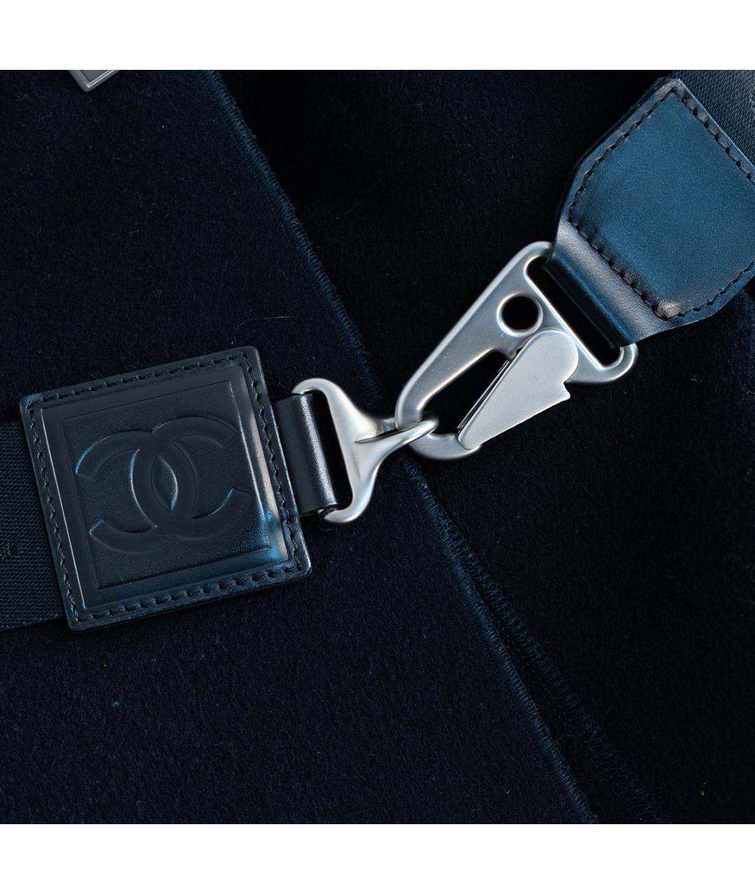 CHANEL Темно-синяя шерстяная юбка мини, фото 4