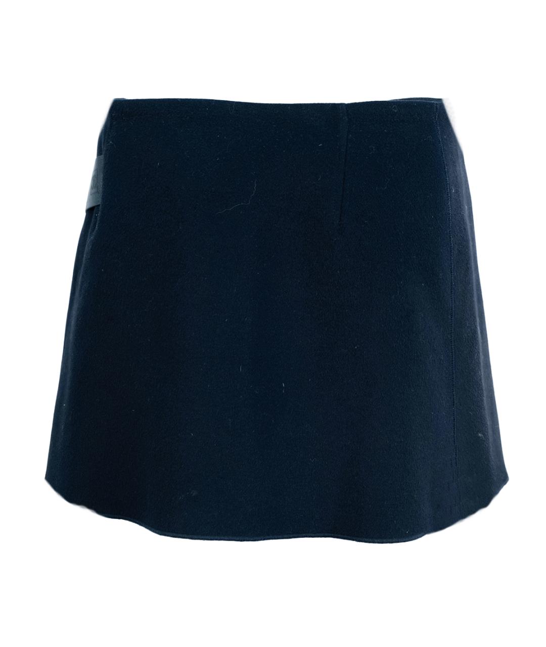 CHANEL Темно-синяя шерстяная юбка мини, фото 2