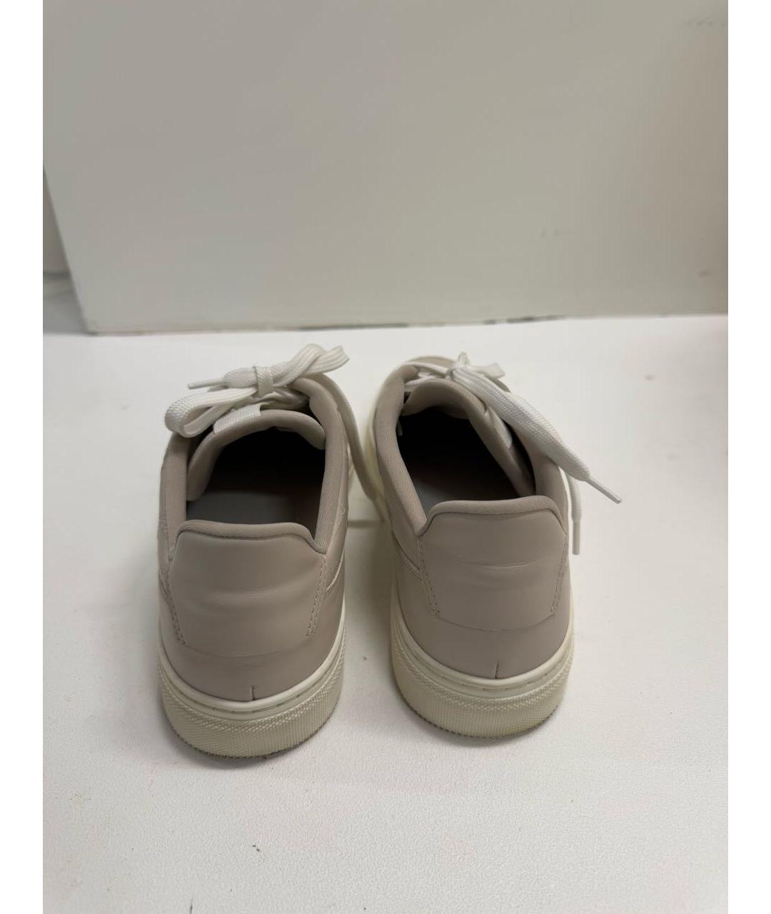 MAX MARA Бежевые кожаные кеды, фото 4