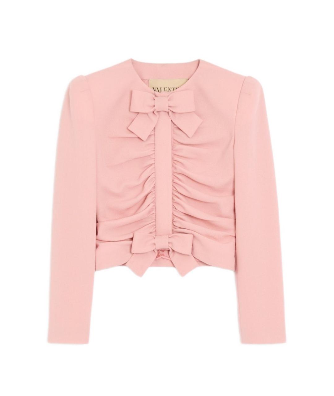 VALENTINO Розовый шерстяной жакет/пиджак, фото 1