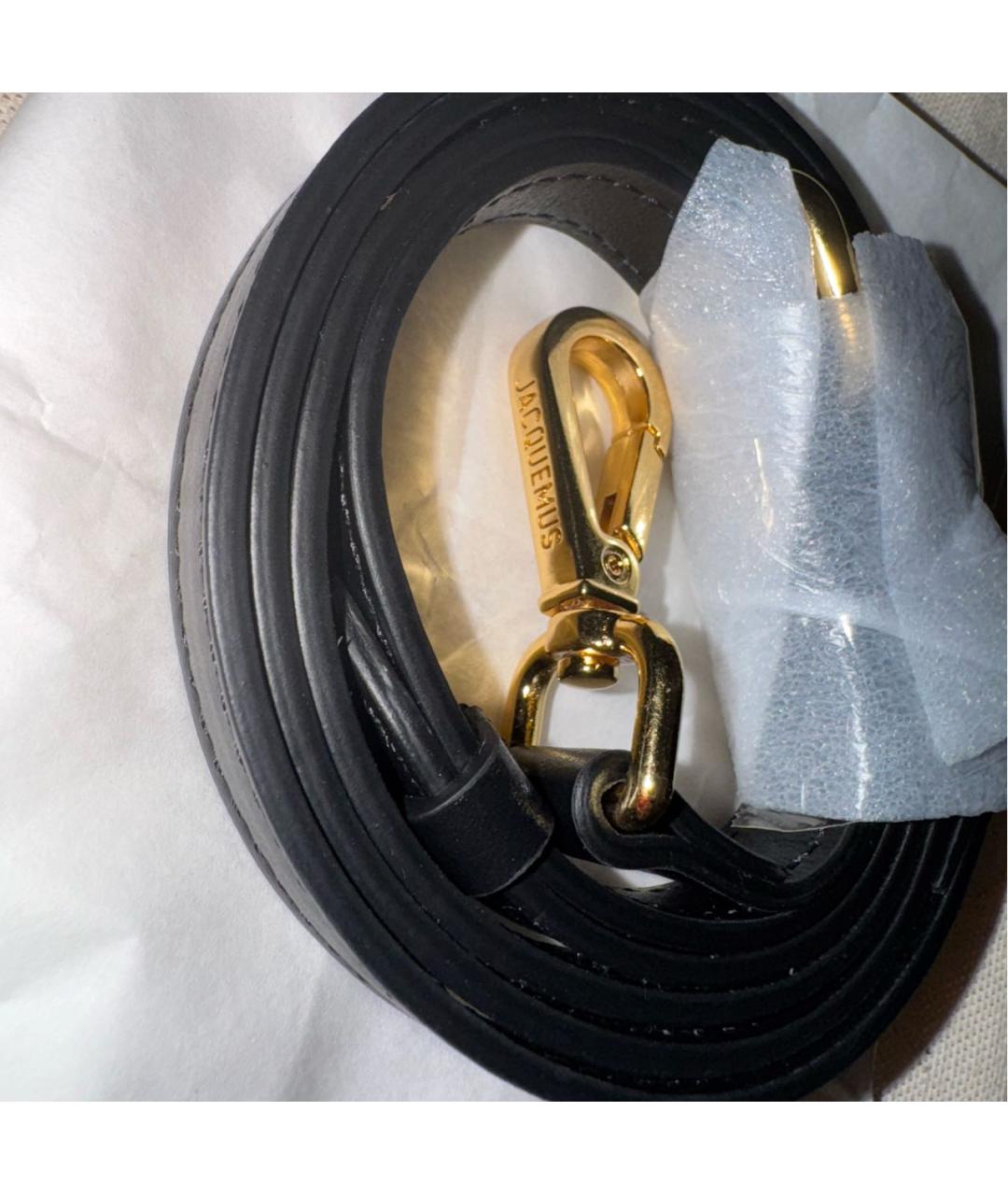 JACQUEMUS Черная кожаная сумка с короткими ручками, фото 3