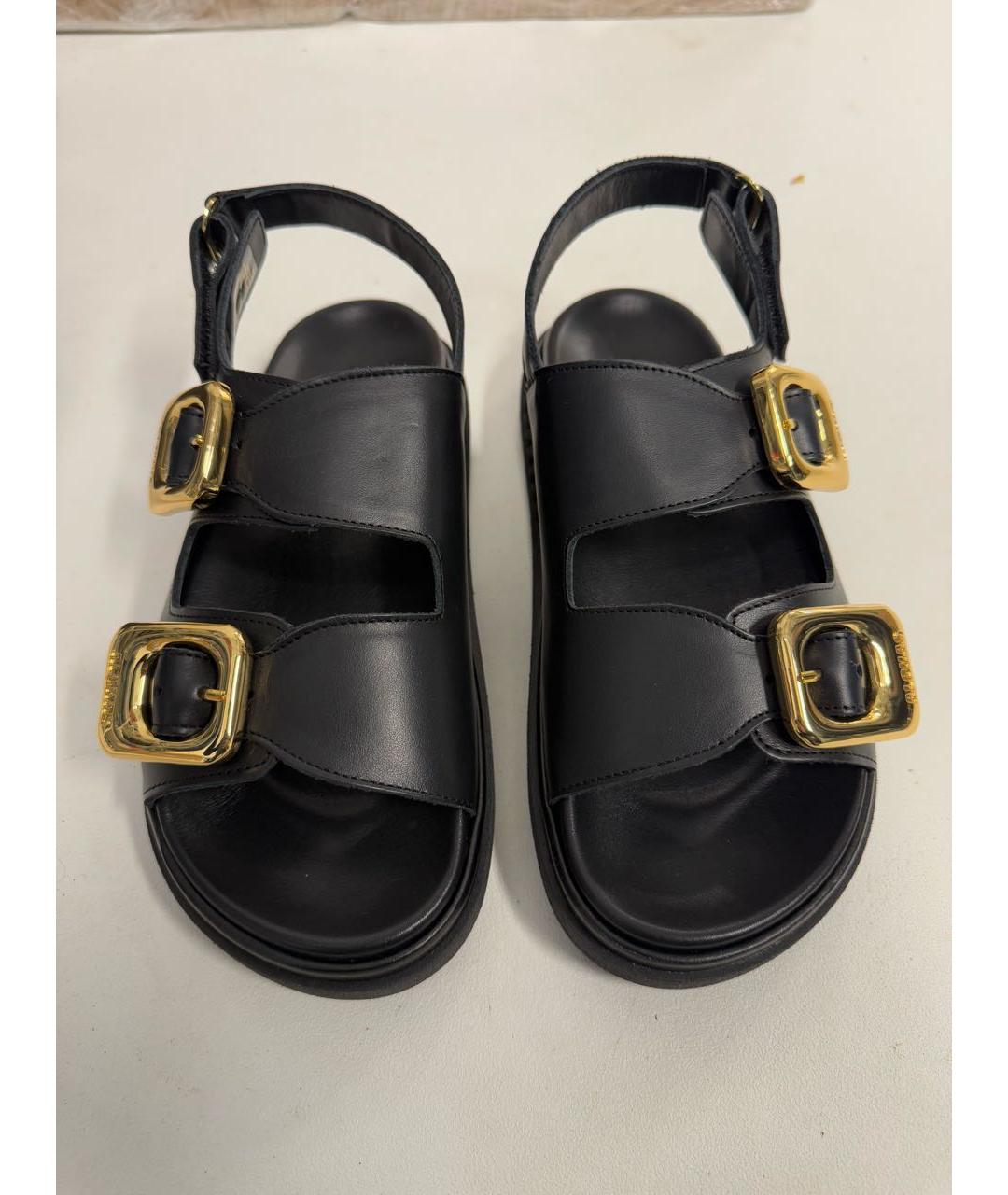ALOHAS Черные кожаные сандалии, фото 2