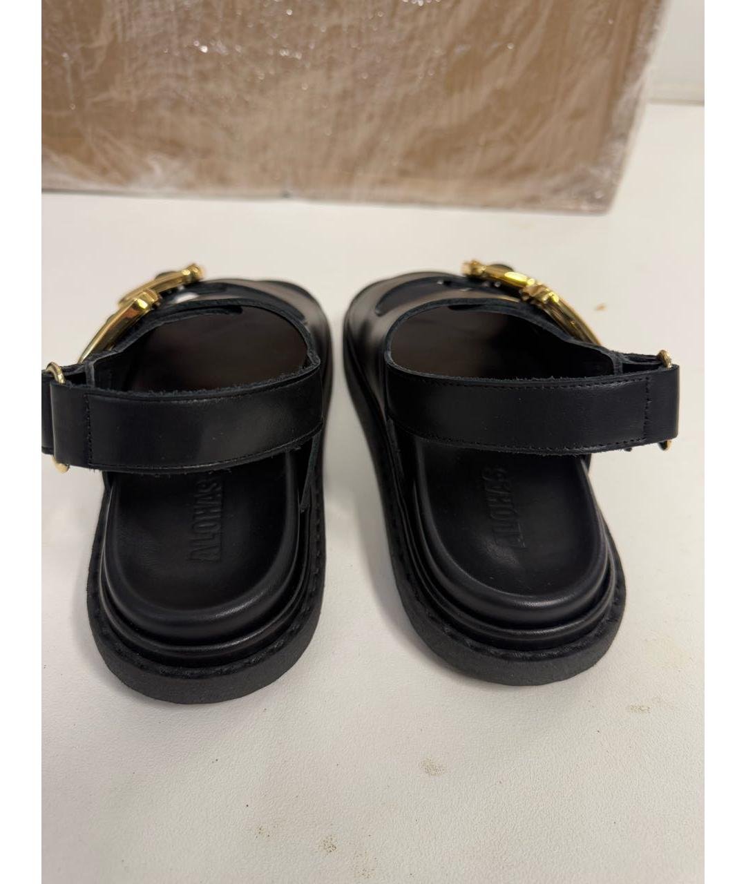 ALOHAS Черные кожаные сандалии, фото 3