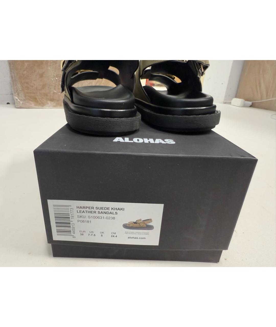 ALOHAS Черные кожаные сандалии, фото 5